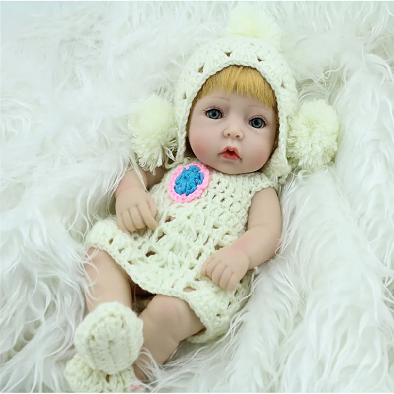 

Soft Silicone Vinyl 28cm Reborn Baby Girl Doll Appease Lifelike Babies play house toy for Children's Christmas Birthday Gift