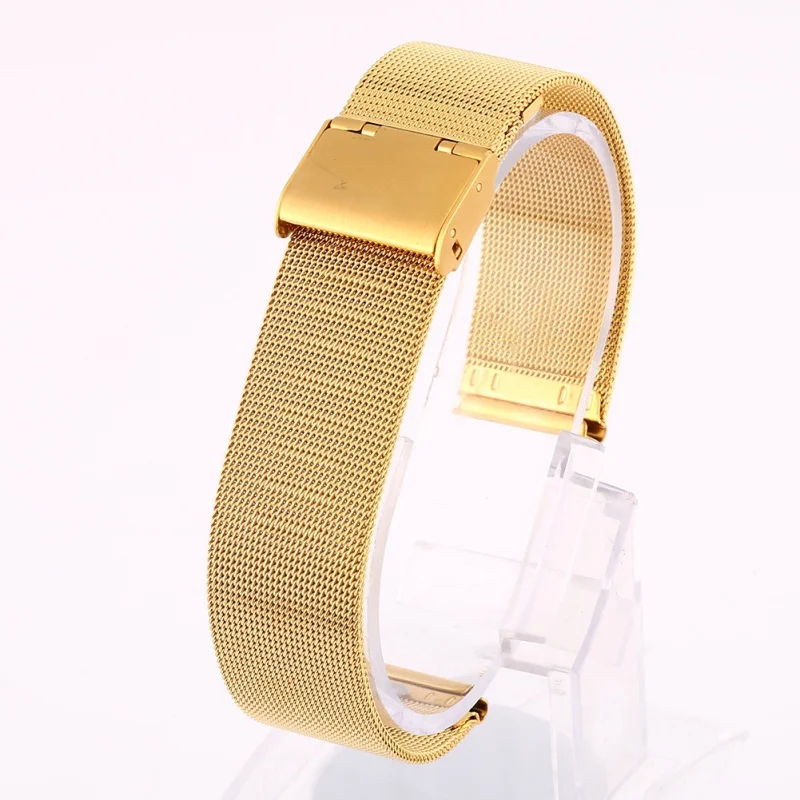 Newest Fashion 12-24mm Universal Stainless Steel Metal Milanese Watchband Watch Band Strap Bracelet Black Rose Gold Silver