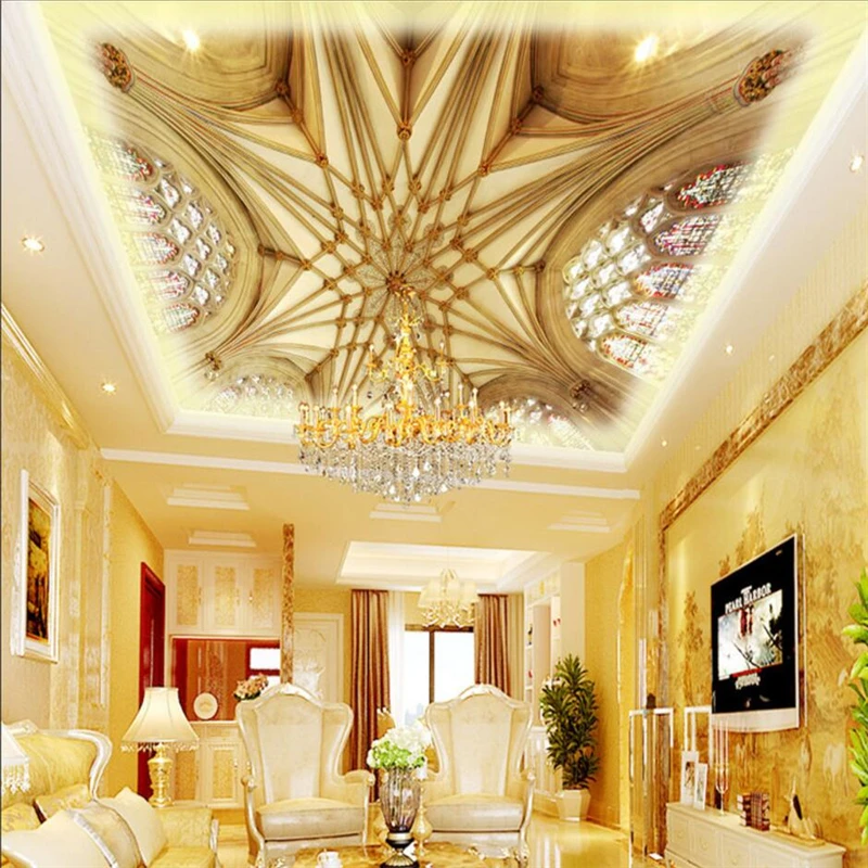 

wellyu Custom Wallpaper 3d обои Zenith Integrated Ceiling Mural European Style Living Room Wall paper papel de parede 3d murals