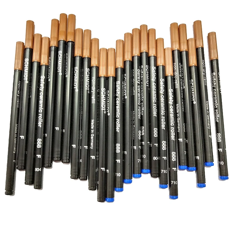 12PCS/LOT Ceramic RollerBall pen refill BLACK or BLUE Schmidt SRC 888 F executive stationery set student supplies