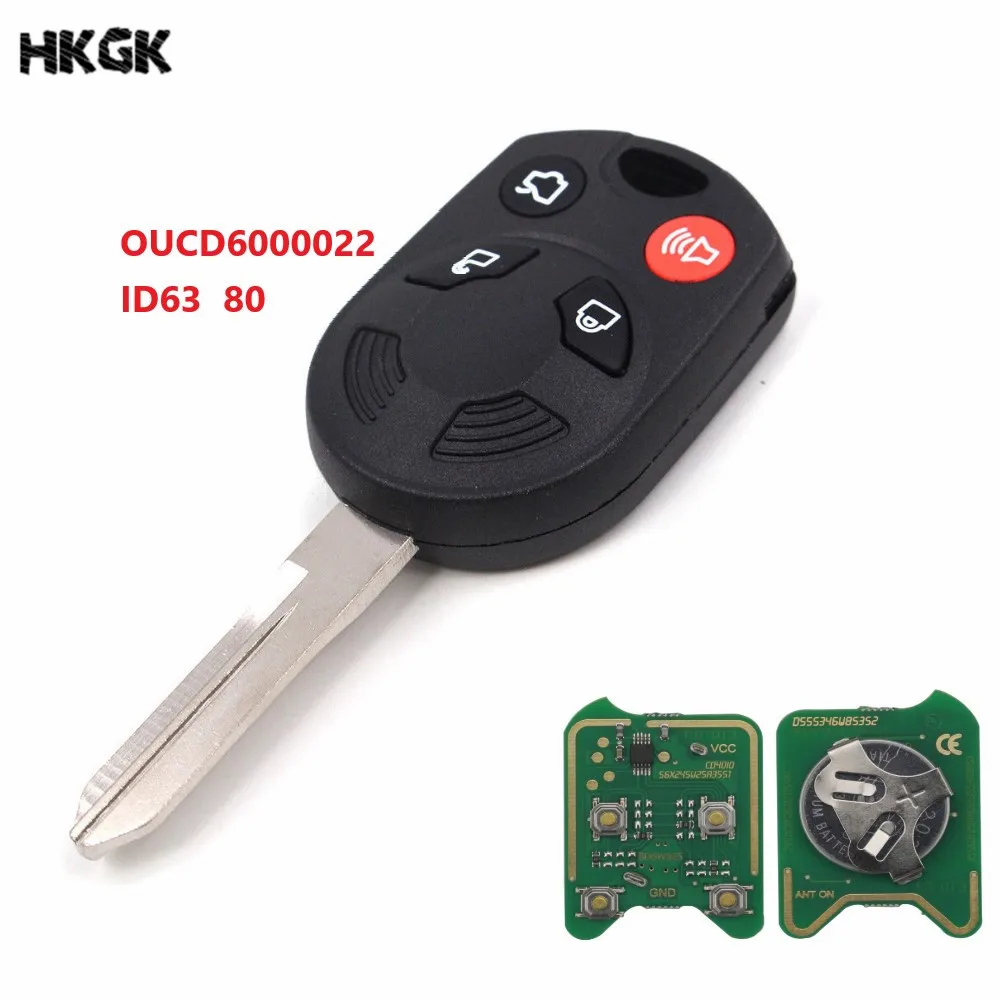 

4 Buttons Car Key Remote for Ford Escape Edge Keyless shell Entry Combo FOB Remote OUCD6000022 With ID63 Chip 80 315MHz