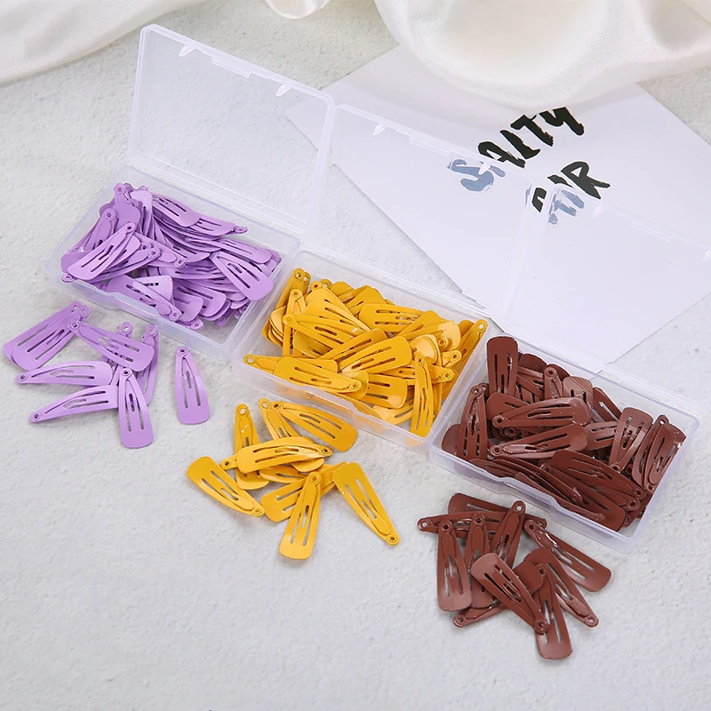 Koreanische Mode 50 Stück/Set Einfarbige Bonbon-Haarspangen 3cm Haarklammern Kopfschmuck Box Haarclips Mädchen Haaraccessoires – Detail 2