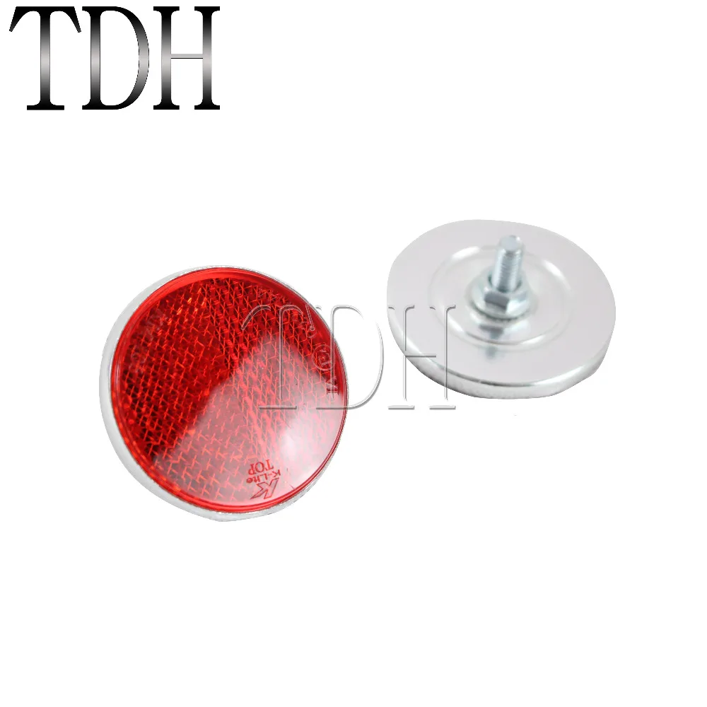 40mm Round Red And Amber Motorcycle Reflector With Mounting Screw On Back Bolt Stud Fixing Warning Reflectors Sign