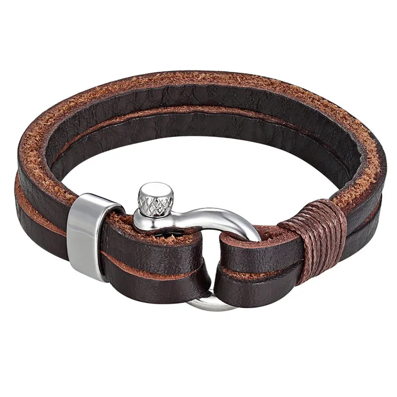 

Women Jewelry Men's Bracelets Leather Rope Chain Bracelet Stainless Steel Nautical Survival Rope Chain Bracelet Summer Style