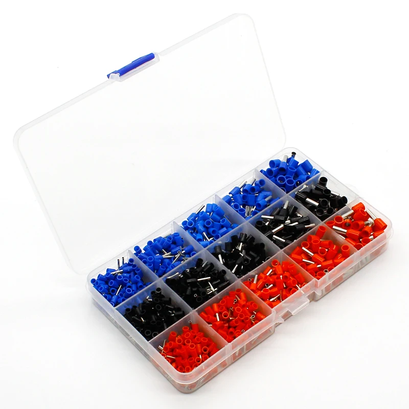 1065pcs/set 3 colors 22-12AWG Wire Copper Crimp Connector Insulated Cord Pin End Terminal Bootlace cooper Ferrules kit set