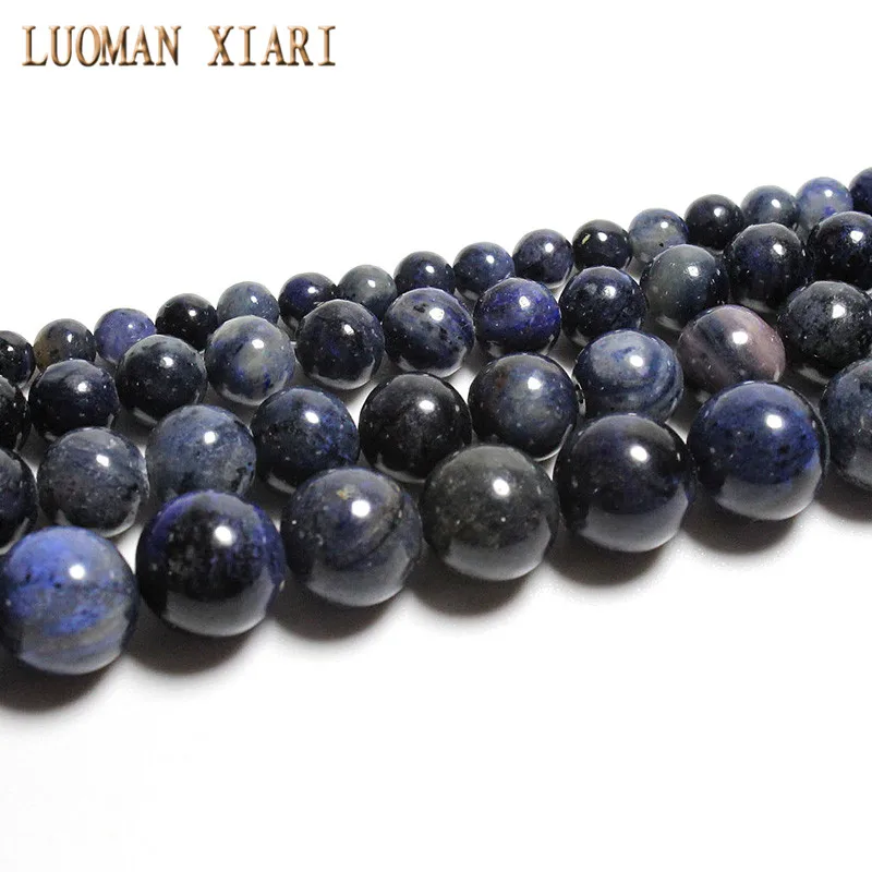 Fine AAA+ Natural Blue Stone  Round Beads For Jewelry Making DIY Bracelet Necklace Material  6/8/10mm Strand 15''