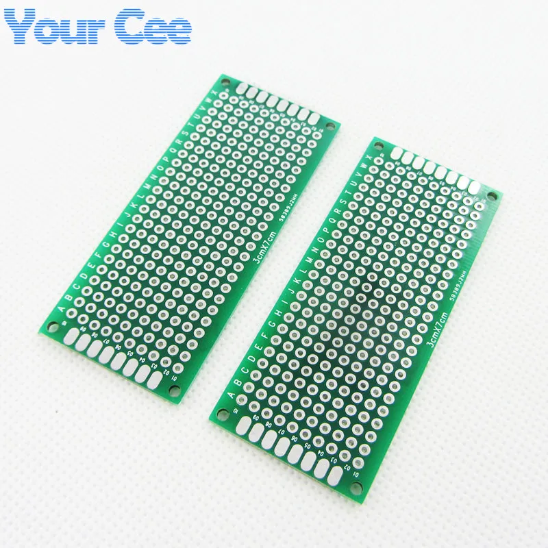 5pcs 3X7cm 3*7cm Double Side Prototype pcb Breadboard Universal for Arduino 1.6mm2.54mm  Practice DIY Electronic Kit Tinned