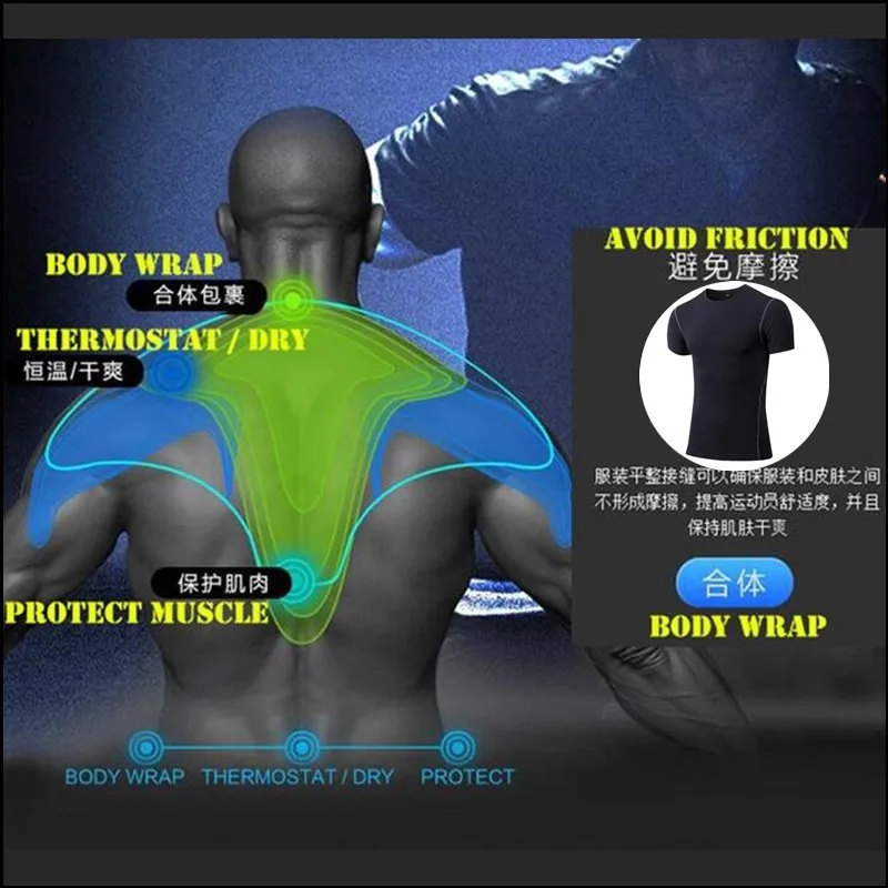 Men Pro Shaper Compression Underwear 3D Cut Tight T-shirt,Cool High Elastic Sweat Quick-dry Wicking Sport Fitness Short Sleeves