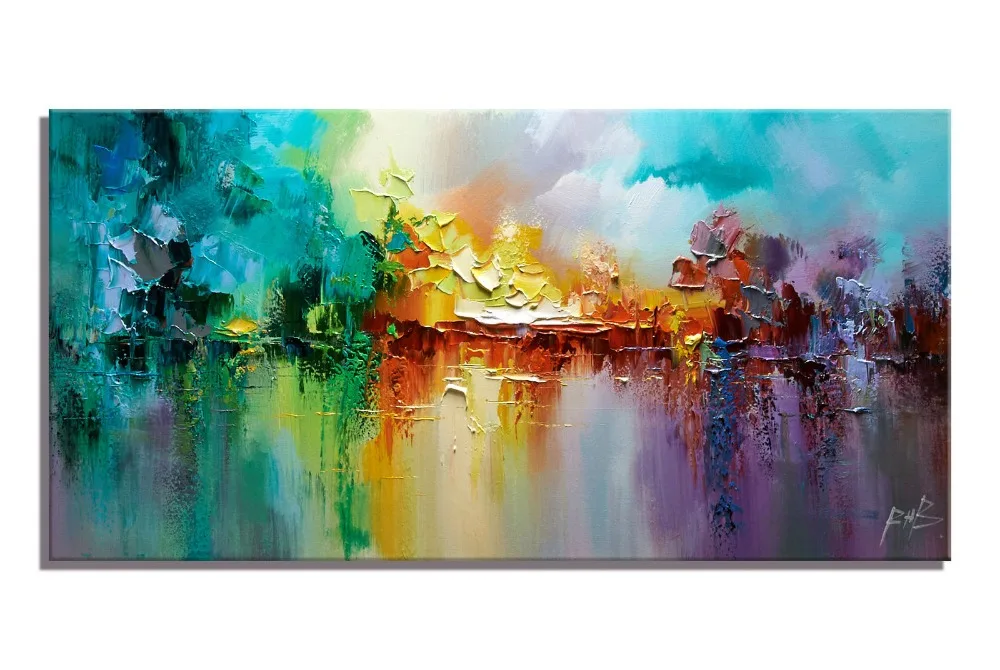 

Hand Painted Modern Scenery Abstract Oil Painting Home Decor Wall Art On Canvas Palette Knife Painting High Quality