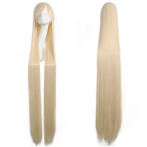 150CM Beige Wig Men Women Long Straight Hair Extensions Anime Cartoon Character Cosplay Wig Halloween Costume