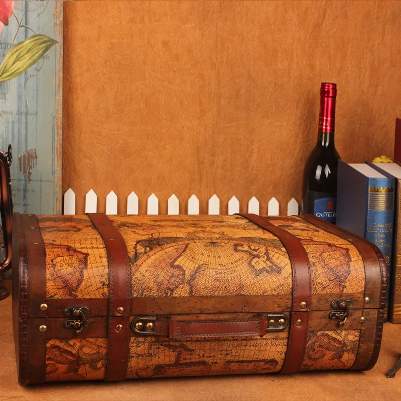 C Boutique explosion models retro suitcase storage box wooden box factory direct shooting props Home Storage