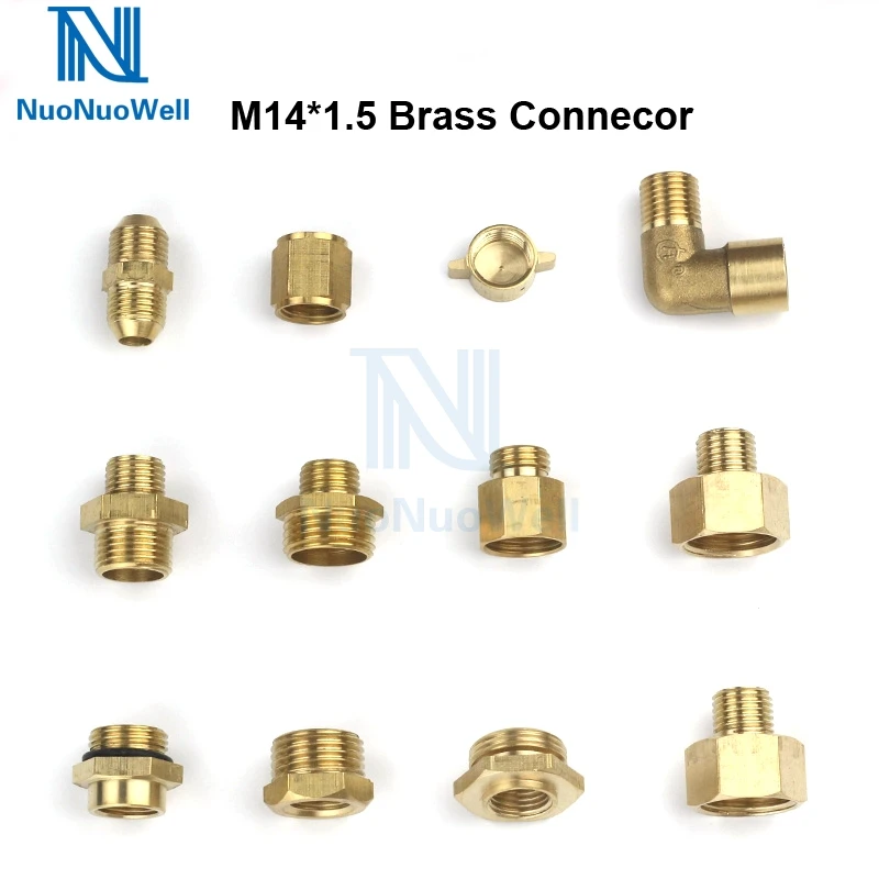 NuoNuoWell 1PC Copper Pipe Male Female Screw Thread Reduce Connector Brass Adapter M14 M18 M22 1/2''