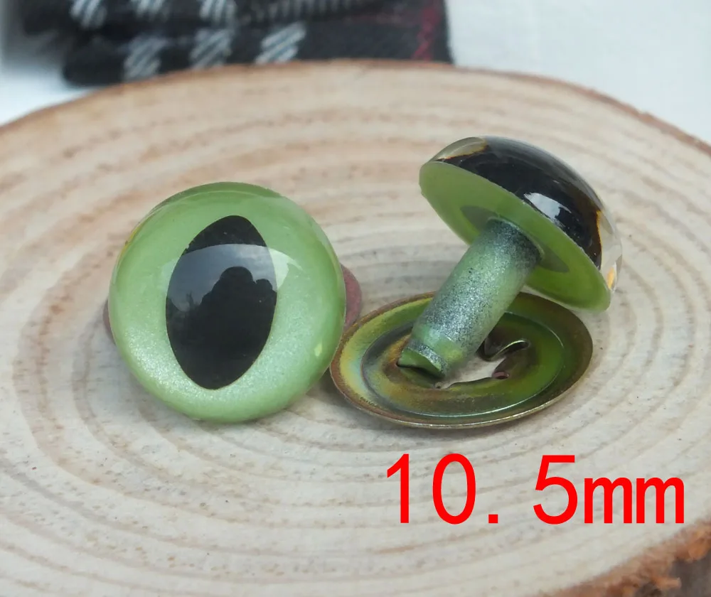 Fress Ship 50 Pairs 10.5mm Green Color CAT Safety Eyes For Felt Wool Doll