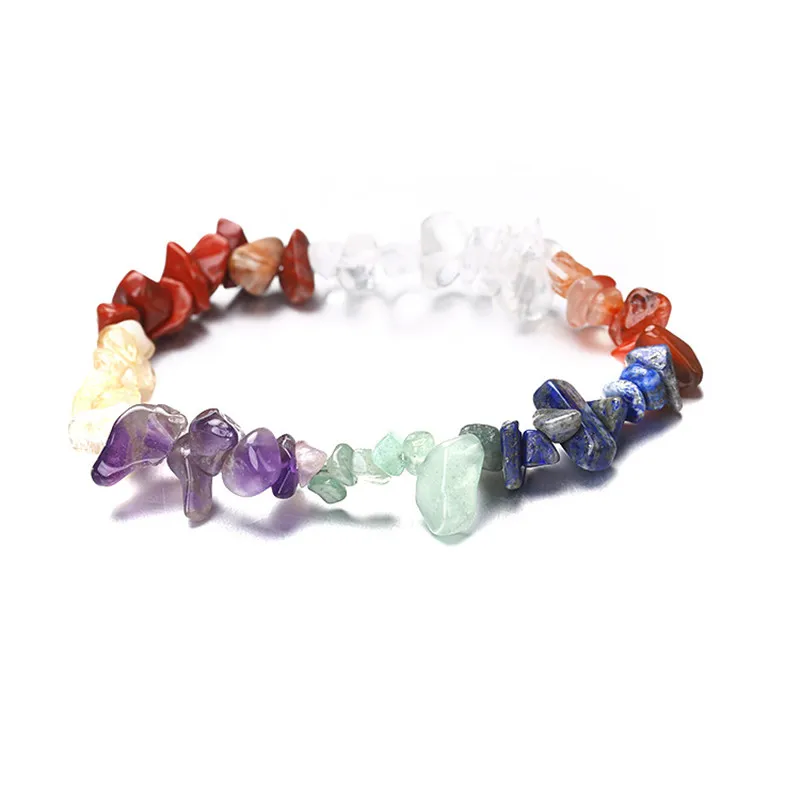 Ethnic style colored stone bracelet natural crystal gravel bracelet beads elastic bracelet