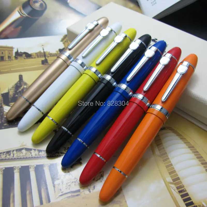 7 Colors Fountain Pen Jinhao 159 Black Silver Clip Live Large and heavy metal gift pen Taipan office