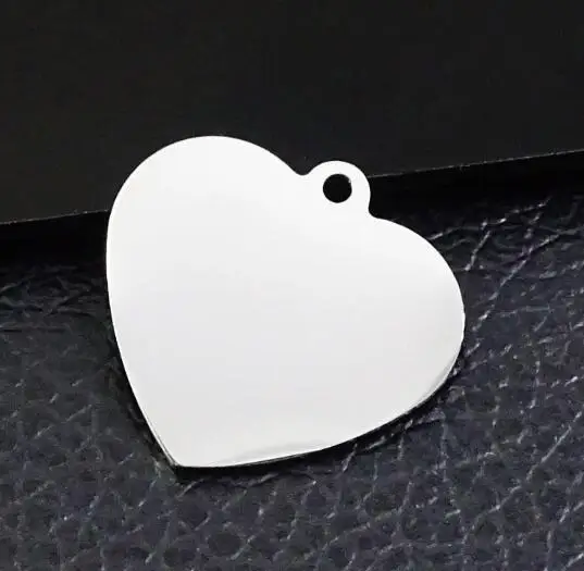 on sale in bulk 12pcs (A dozen ) Stainless Steel High Polished Love Heart Tag Charms pendant 22*25mm size 1.5mm thick