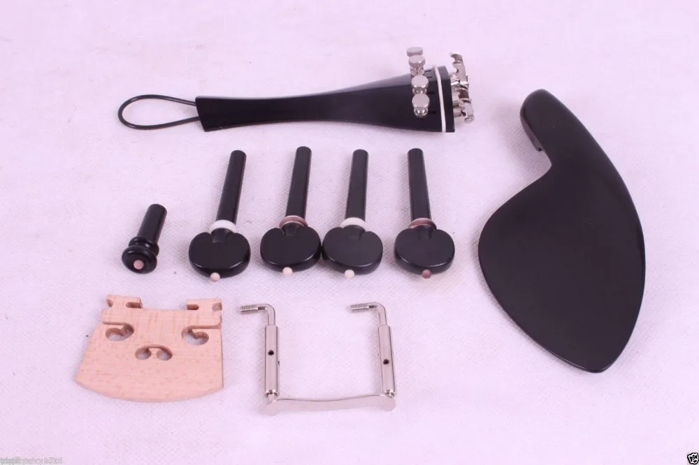 

Yinfente 4/4 violin peg & tailpiece & chin rest & Bridge & Fine tuner Ebony full size Violin accessory parts