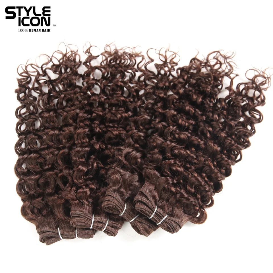 Styleicon-extensão de cabelo humano encaracolado, extensão capilar estilo garota brasileira, ondulada, 4 pacotes de 4 pacotes, 190g