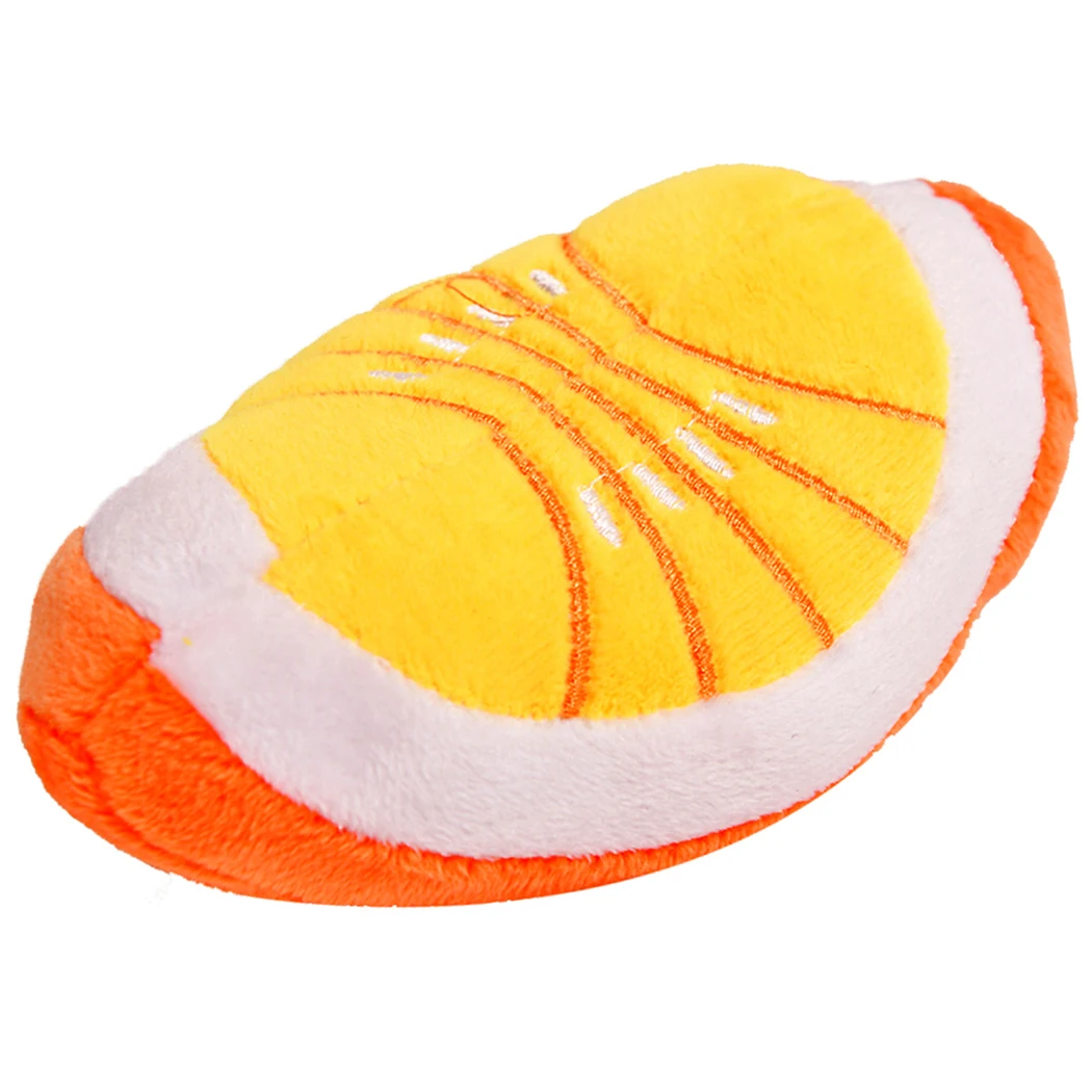 Animals Cartoon Dog Toys Stuffed Squeaking Pet Toy Cute Plush Puzzle For Dogs Cat Chew Squeaker Squeaky Toy For Pet Orange