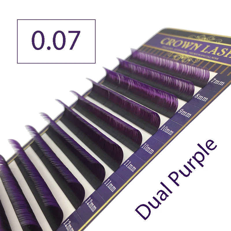 2tones Ombre Purple Volum Lash C D-0.07 7-15mm Dual Color Gradient CrownLash Grafting Eyelashes Extensions