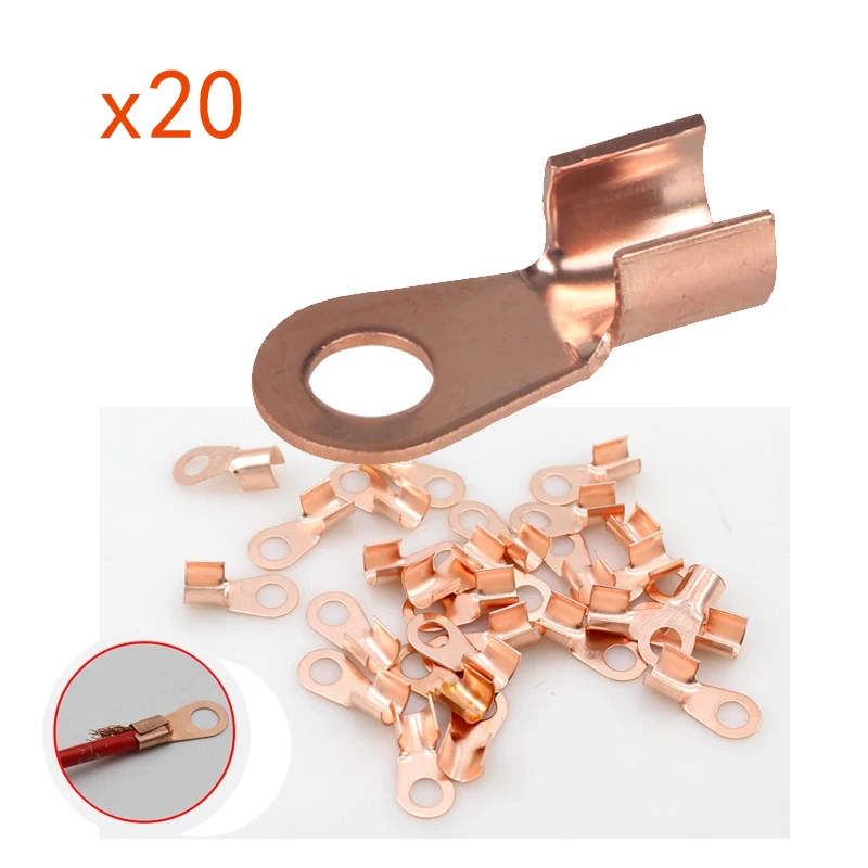 20 Pieces/lot  Motorcycle Scooter Battery Wires Connectors 20A Wire Plug For Electric Bike E-Scooter Copper Terminals Clip line