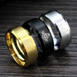 MMS 3Colors Never Fade 316l Stainless Steel Freemasonry Masonic Ring Mason Tungsten Carbide Wedding Ring
