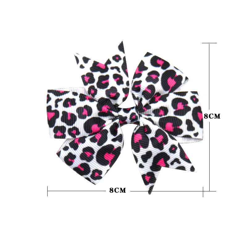 Novelty Leopard Girls Ribbon Clip Bows Girl Hair Tie Hairpin Handmade Hair Accessories Cosplay Hair Pins Arc Barrette Cheveux