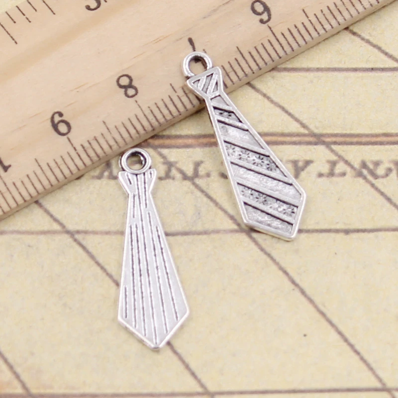 30szt Charms krawat krawat 30x9mm tybetański brąz kolor srebrny zawieszki antyczna biżuteria dokonywanie DIY Handmade Craft