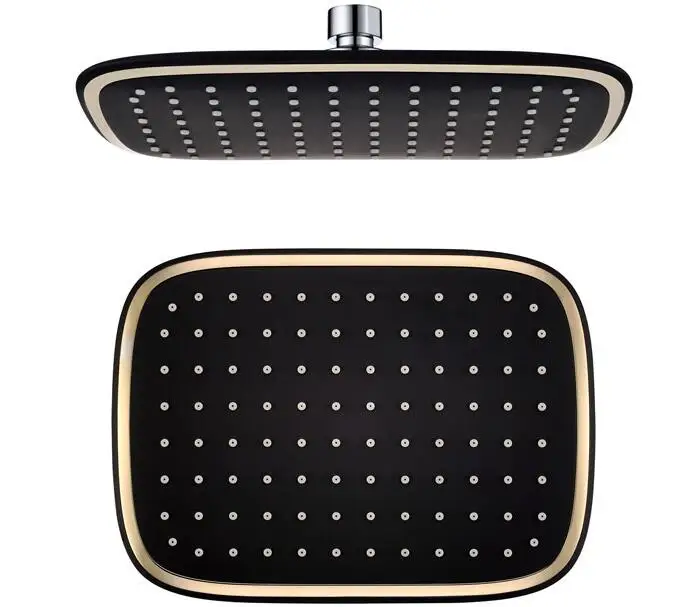 square shiny gold and black color  waterfall shower head high qualtiy top shower overhead shower TH598