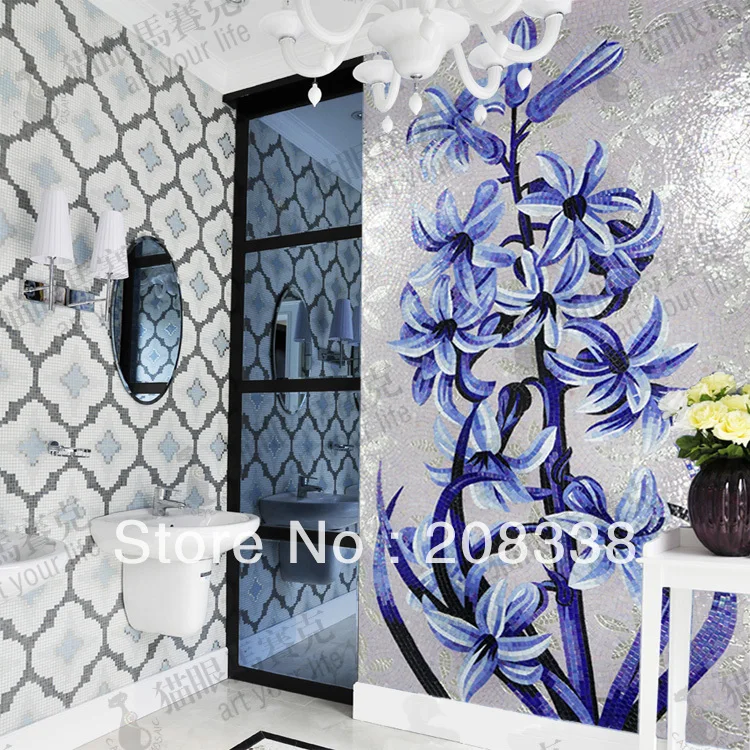 

glass mosaic tile picture for wall background entranceway background wall rose