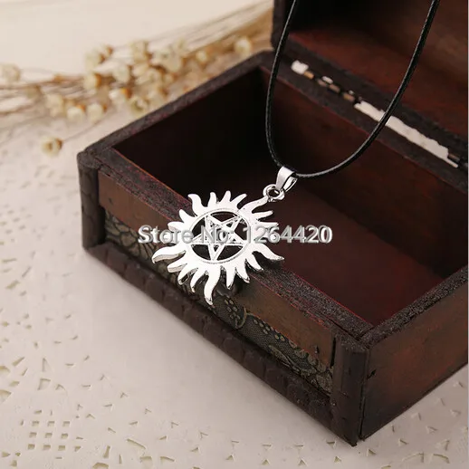 New Design Movie JEWELRY Supernatural Necklace Silver Plated Pendant Necklace Pentacle Necklace For Men Wholesale 20pcs/lot