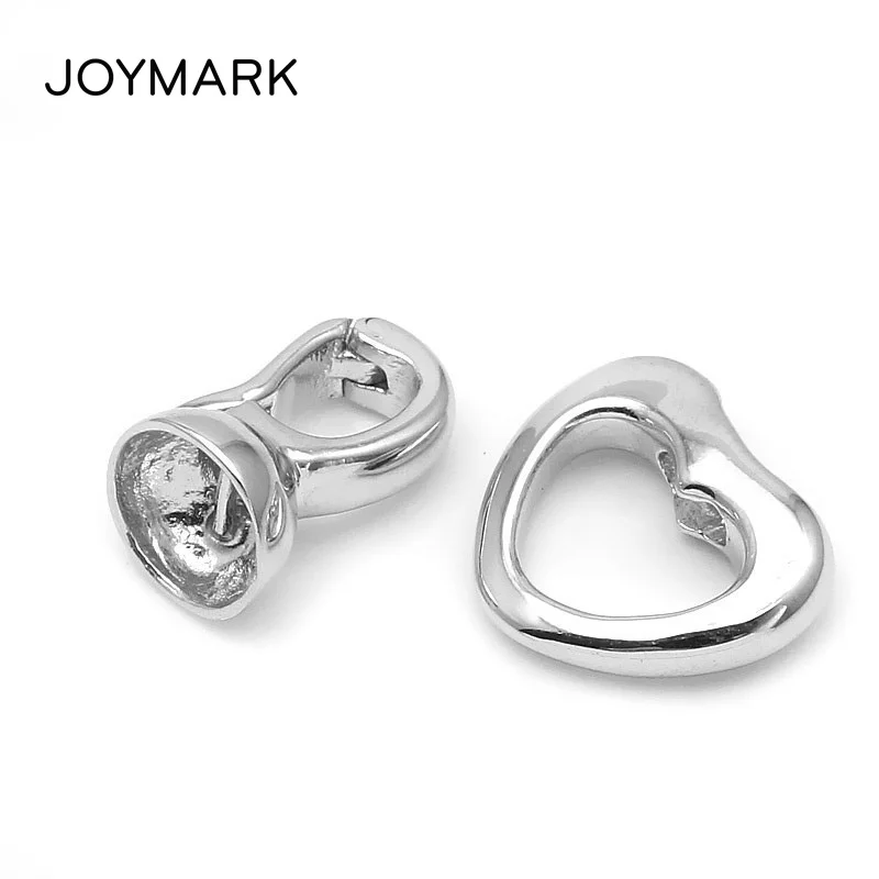 13.2x20mm Heart Shape Multi-function 925 Sterling Silver Lock Clasps Connectors For Pearl Bracelet Necklace Jewelry SC-CZ096