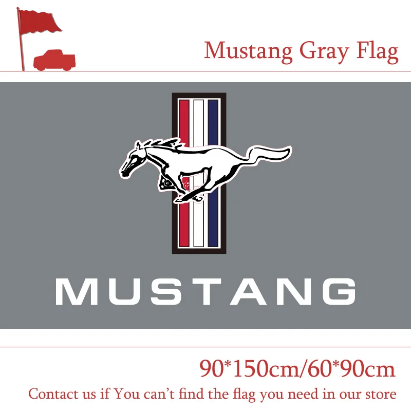 90x150cm 60*90cm Mustang Gray Flag Car Banner Race Racing Decoration For Home Office Party