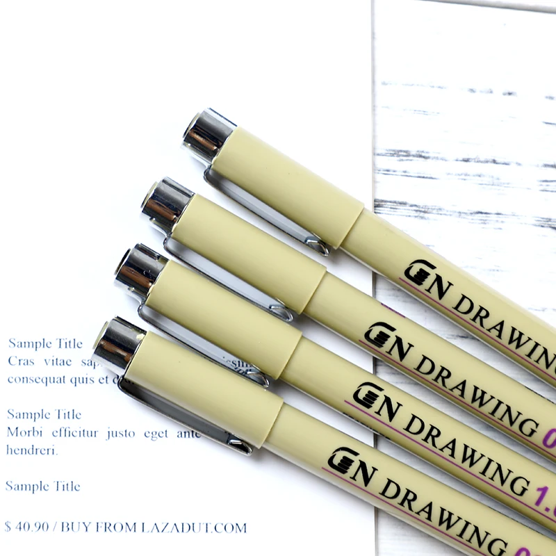 1 Pcs Pigment Liner Pigma Micron Ink Marker Pen 0.05 0.1 0.2 0.3 0.4 0.5 0.8 1.0 BR Different Tip Black Fineliner Sketching Pen