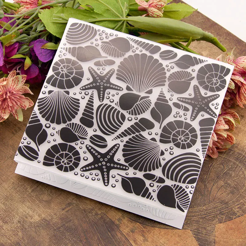Seashell Embossing Folder for Card Making Floral DIY Plastic Scrapbooking Photo Album Card Paper DIY Craft Decoration Template