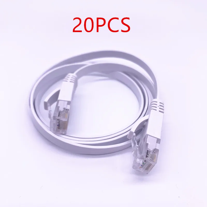 10/20/30/40/50/100 PCS 1m/3feet Cable CAT6 Flat UTP Ethernet Network Cable RJ45 Patch LAN Cable White Color