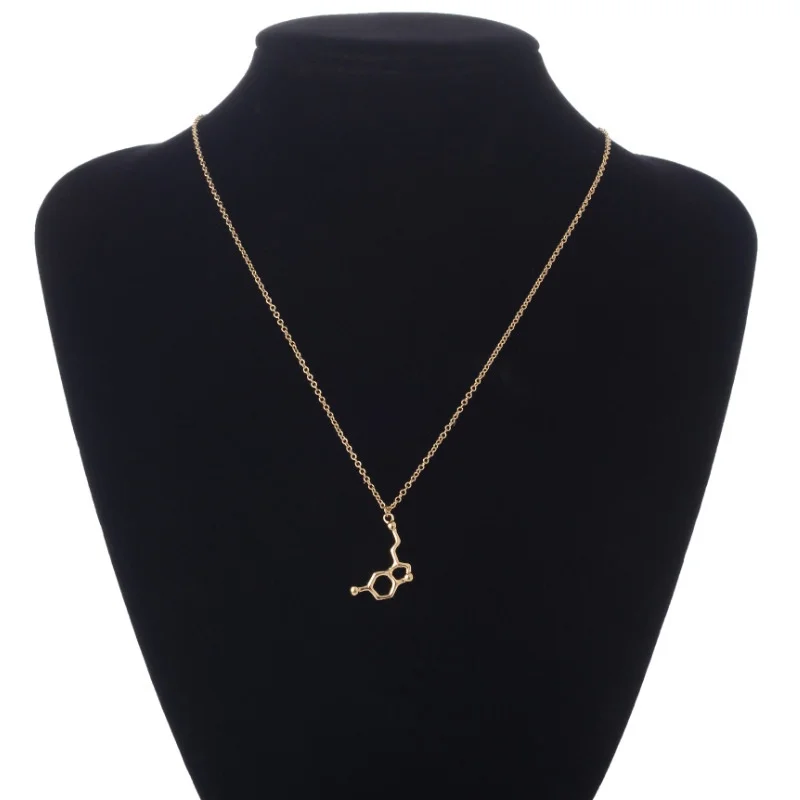 DNA Serotonin Dopamine Acetylcholine Biochemistry Molecule Pendant Necklace Women Girls Doctor Jewelry Accessories Gifts