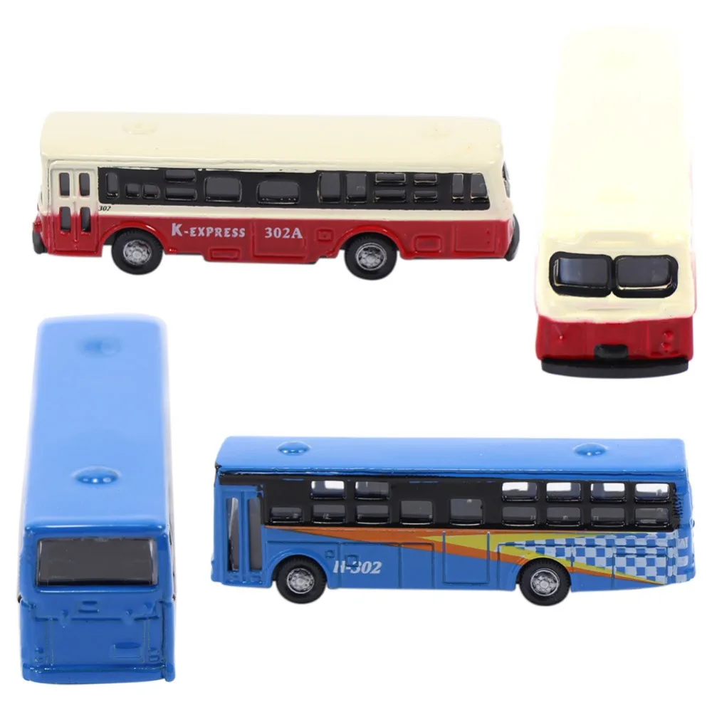 Evemodel 6pcs N Scale 1:160 Diecast Model Buses Mini Bus Train Layout Free Wheels BS150