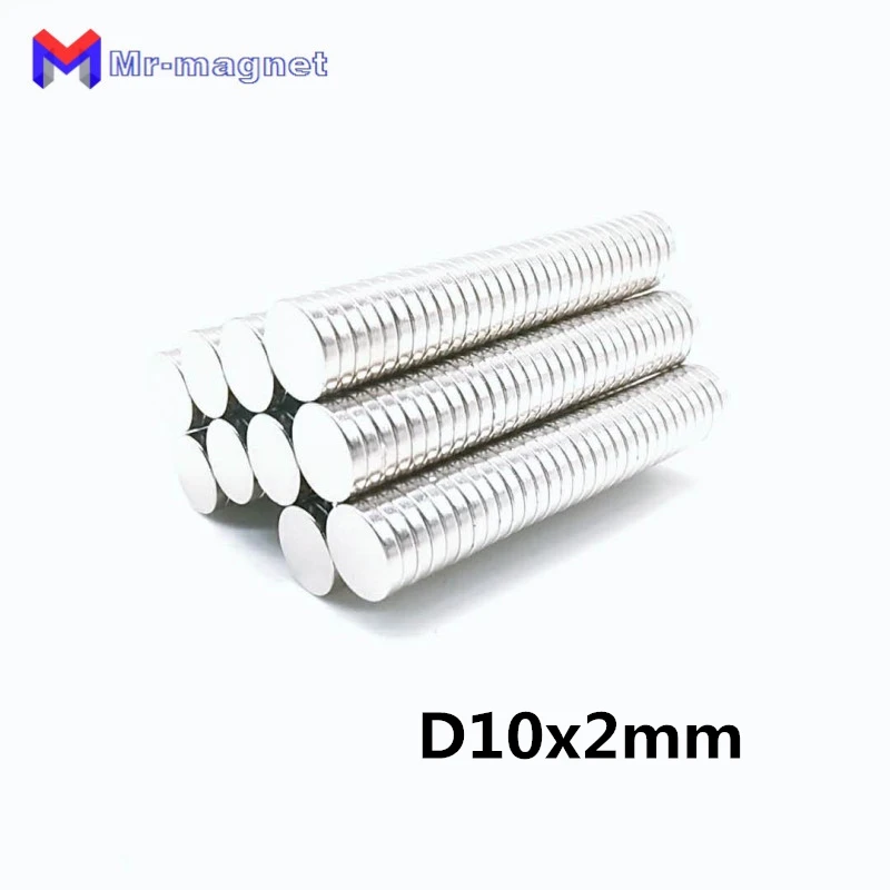 200Pcs 10x2 mm magnet Small Block N35 Magnet 10*2 mm D10*2 Neodymium Magnet Permanent NdFeB Super Strong Powerful Magnets D10x2