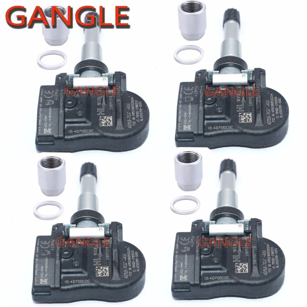 

4PCS TPMS Sensor Tire Pressure Monitor FOR 2015 2016 2017 Honda PILOT 42753-TG7-A51 433mhz