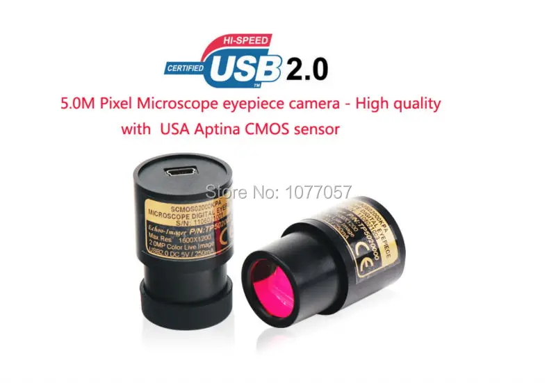 

Best quality 5.0Mp USB2.0 Aptina CMOS Sensor Microscope digital eyepiece camera Professional microscope camera