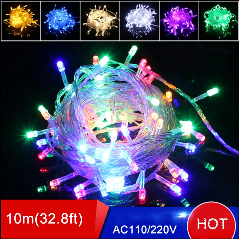 free-fedex-shipping-10pcs-garland-10m-100leds-ac110v-us-plug-led-string-lights-white-color-led-christmas-lights-tree