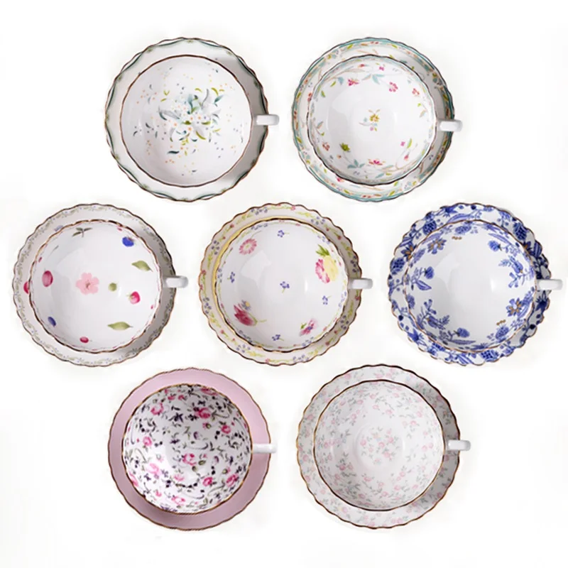 English Afternoon Tea High-Grade Bone China Coffee Cup And Saucer Japanese Style Cup European cup Free Shipping