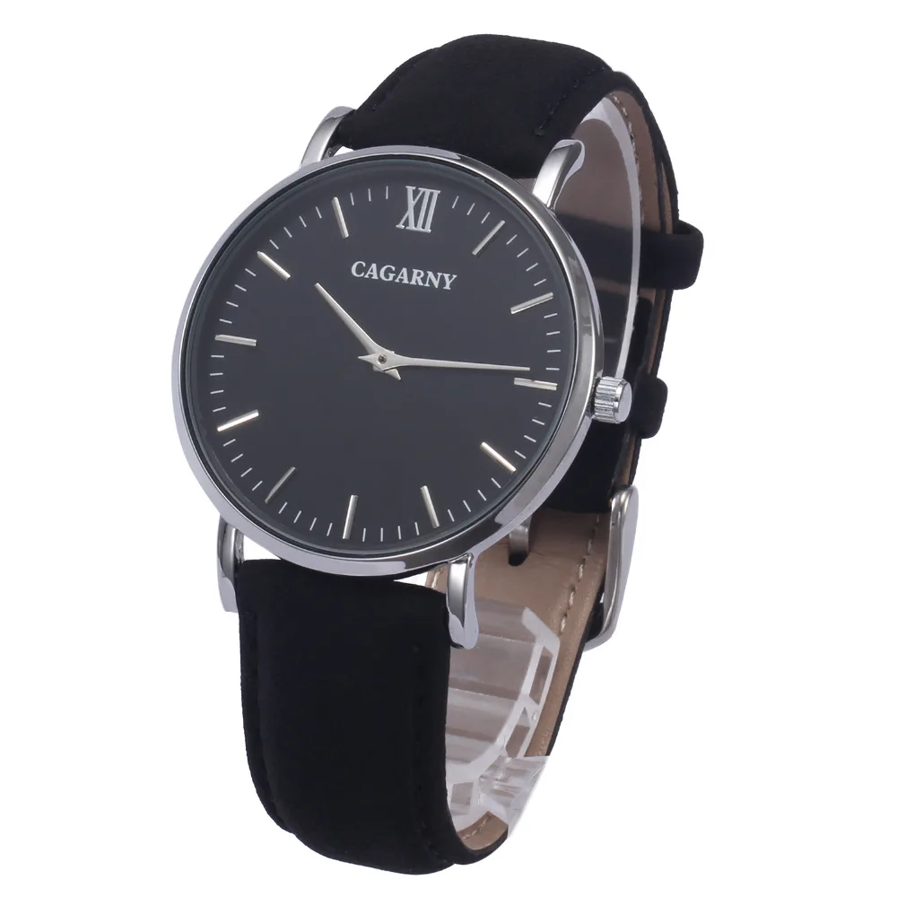 Cagarny Luxury Brand Watches For Unisex Ultra Thin Case Real Leather Wristband Casual Quartz Men Wrist Watch Fashion Women Hours