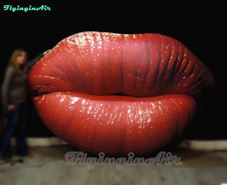 Personalized Large Red Inflatable Lips Balloon Simulated Mouth Model With Light Inside for Valentine's Day/ Wedding Anniversary