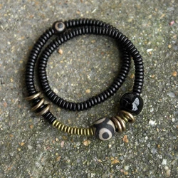 Black Onyx Anti-evil Eye Ebony Beads Bracelet Ethnic Unique Personalized Gift Meditation Unisex Jewelry Trend 2022 Women Bangles