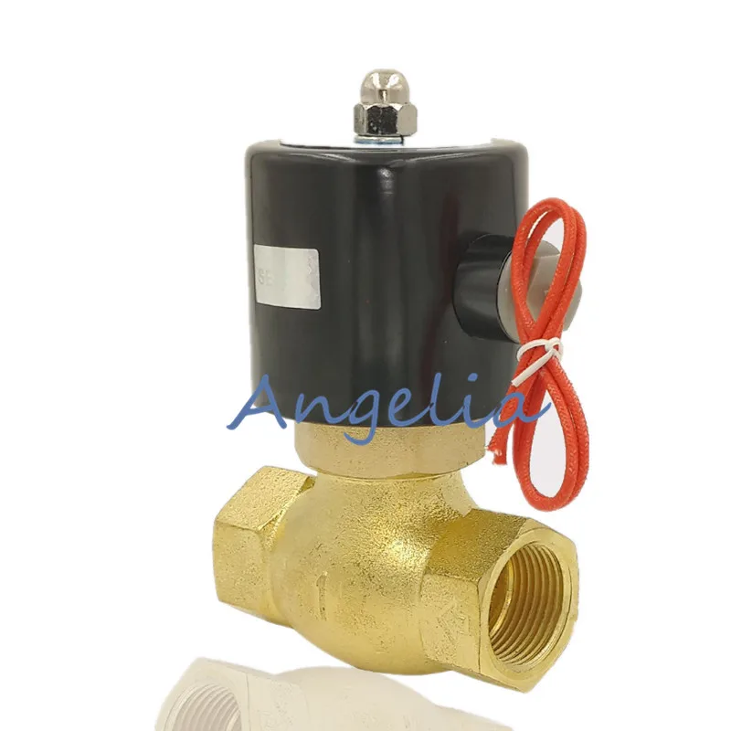 

AC220V DC24V G1-1/4" US-35 Electric Solenoid Valve Brass High Temperature Steam Valve Normally Closed NC