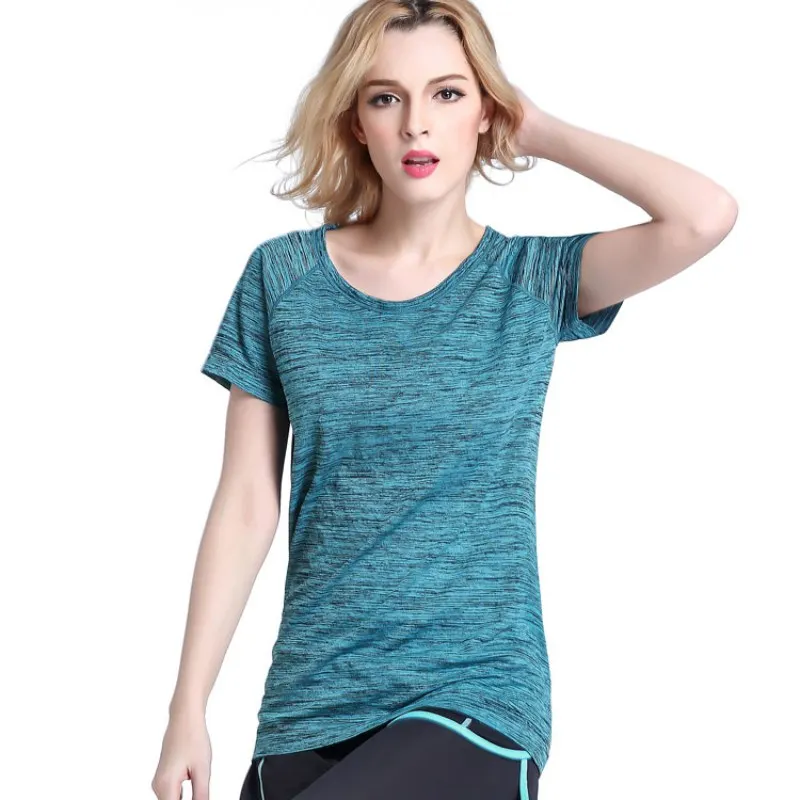 Quick Dry Professional Women Sports T Shirt For Yoga Fitness Running Jogging Gym Breathable Exercises Short Running Tops