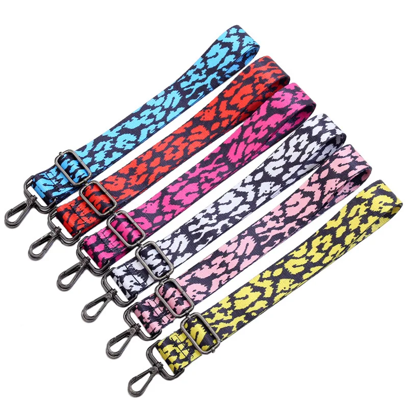 Colored Women Belt Bag Strap Nylon O Bag Accessories Rainbow Adjustable Shoulder Hanger Handbag Strap Decorative Handle Ornament