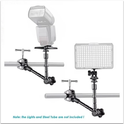 11 インチ調整可能な咬合マジックアーム + スーパークランプカニプライヤークリップ ForCamcorder 液晶モニター LED ライト DSLR カメラ